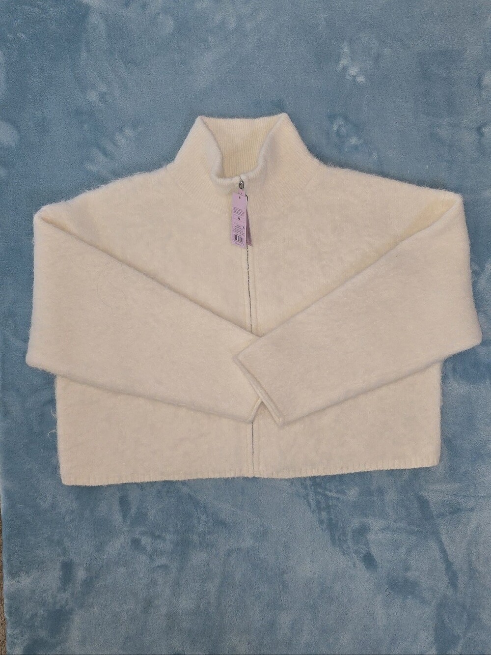 Wild Fable Women's Full Zip Mock Turtleneck Cardigan Ribbed Knit Nylon XL
